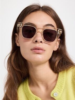 Karen Walker Triple Ripple Sunglasses in Clear Translucent